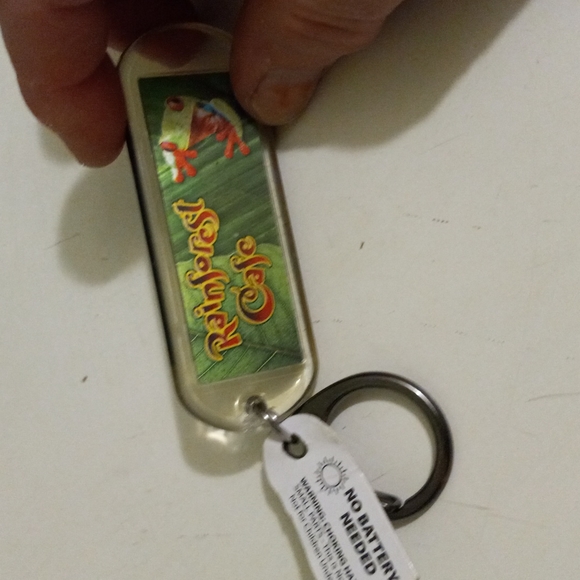 See Video-Blinking #1 Son Iridescent Keychain, Rainforest Cafe - Picture 3 of 3